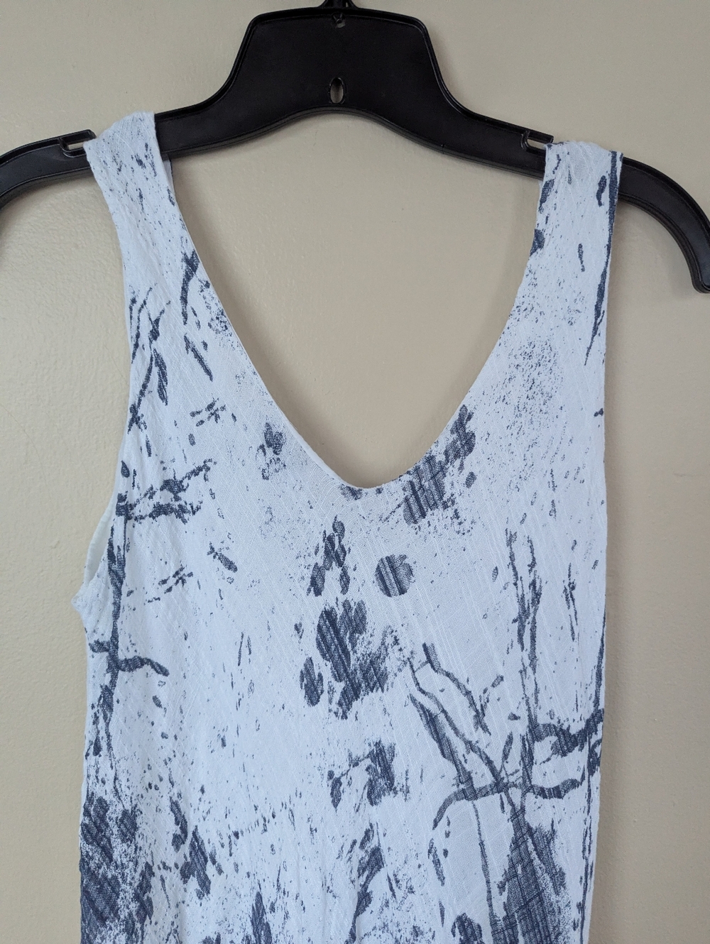Nina Murati Sleeveless Gray/Navy Blue & White Italian Cotton Dress (SIZE MEDIUM) - Picture 6 of 11